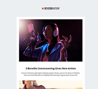 HTML email project three reverb nation promotional